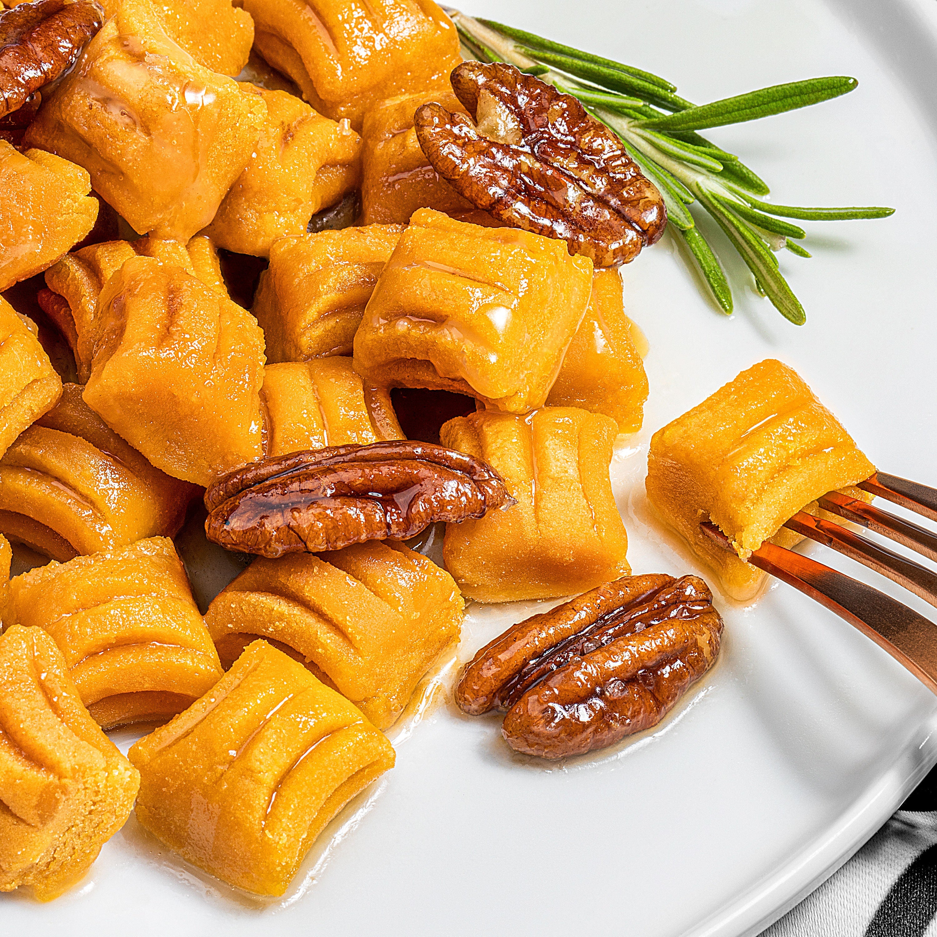 Sweet Potato Gnocchi with Maple, Bourbon, and Rosemary Glazed Pecans ( – Cappello's