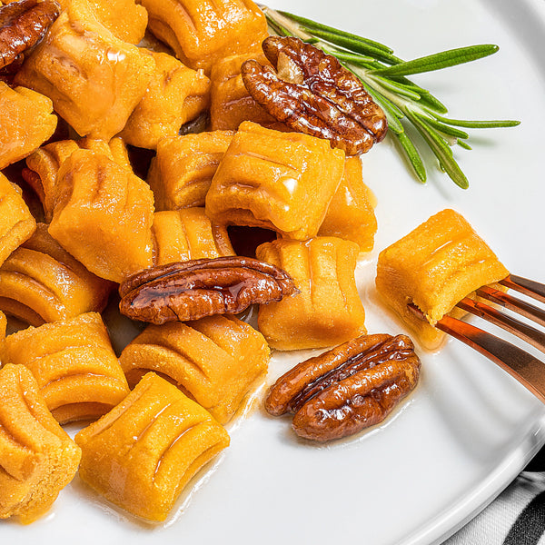 Sweet Potato Gnocchi with Maple, Bourbon, and Rosemary Glazed Pecans (Plant Paradox friendly)