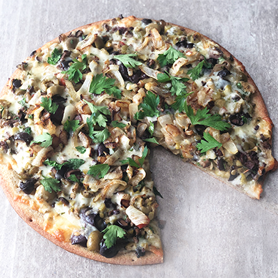 White Pizza with Olives