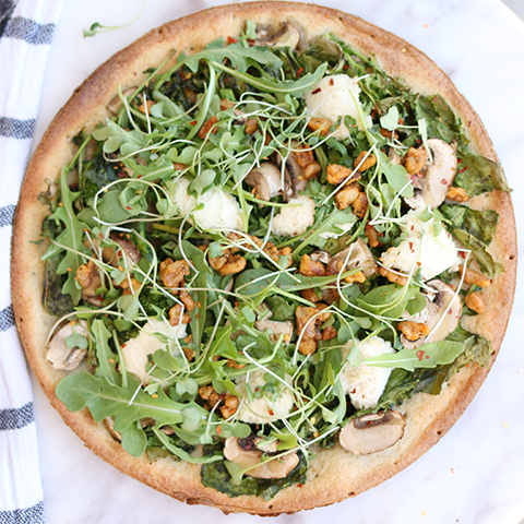 Broccoli Rabe & Walnut-Sausage Pizza