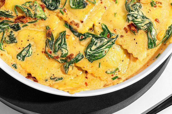 Creamy Summer Spinach Ravioli