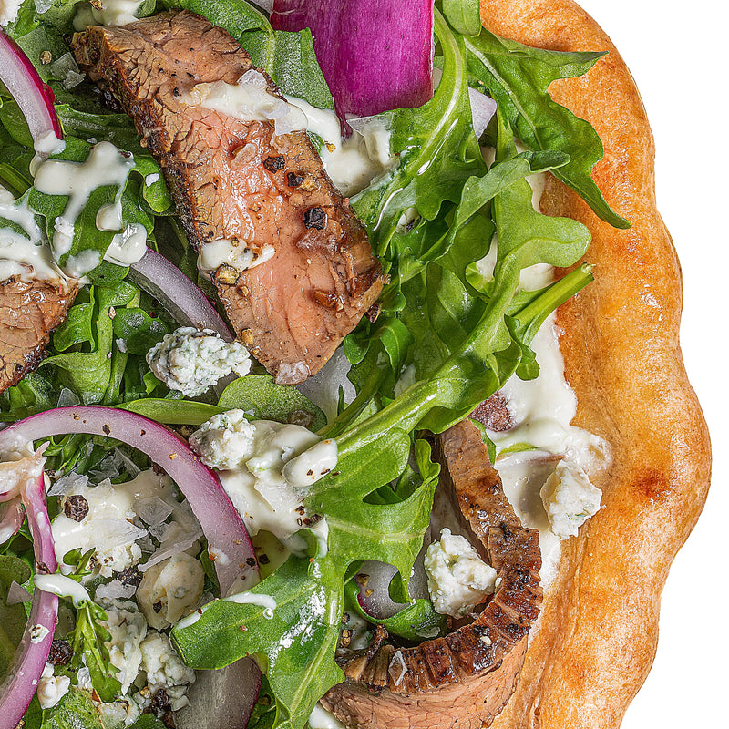 Flank Steak + Blue Cheese Pizza