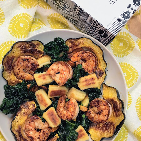 Golden Gnocchi with Shrimp and Roasted Veggies