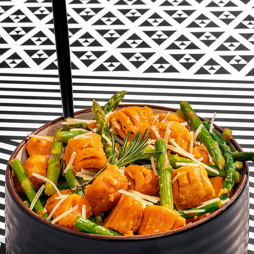 Sweet Potato Gnocchi with Asparagus and Herbed Butter