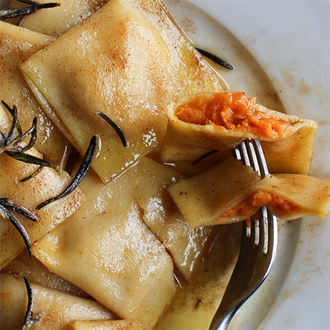 Sweet Potato Ravioli with Rosemary Brown Butter